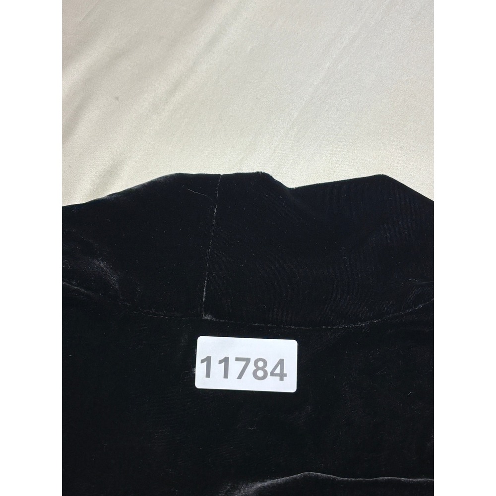 Eileen Fisher Black Silk Blend Velvet Open Front Cardigan Jacket Womens XL - Picture 9 of 9